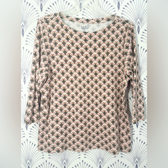 croft & barrow Tops - Croft & Barrow Women's Patterned Blouse - Pink and Brown